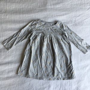 Old Navy Dress 18-24 m Cotton gray w/ gold stars